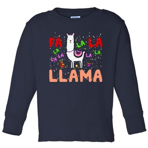 Fa La La Llama Funny Llama Christmas Toddler Long Sleeve Shirt