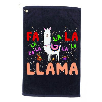 Fa La La Llama Funny Llama Christmas Golf Towel