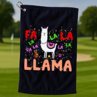 Fa La La Llama Funny Llama Christmas Golf Towel