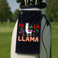 Fa La La Llama Funny Llama Christmas Golf Towel