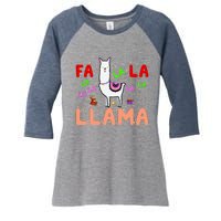 Fa La La Llama Funny Llama Christmas Women's Tri-Blend 3/4-Sleeve Raglan Shirt