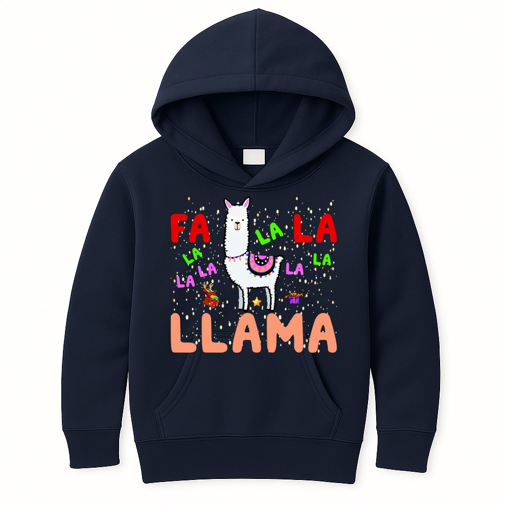 Fa La La Llama Funny Llama Christmas Kids Hoodie