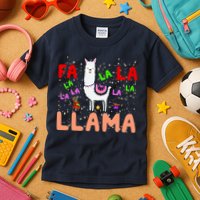 Fa La La Llama Funny Llama Christmas Kids T-Shirt