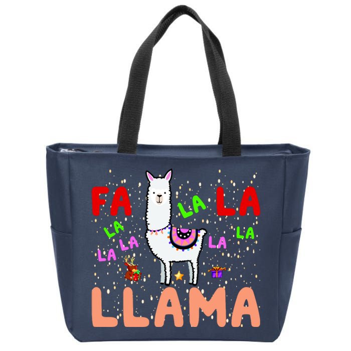 Fa La La Llama Funny Llama Christmas Zip Tote Bag