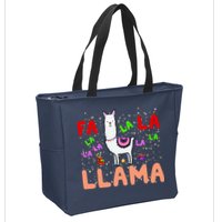 Fa La La Llama Funny Llama Christmas Zip Tote Bag