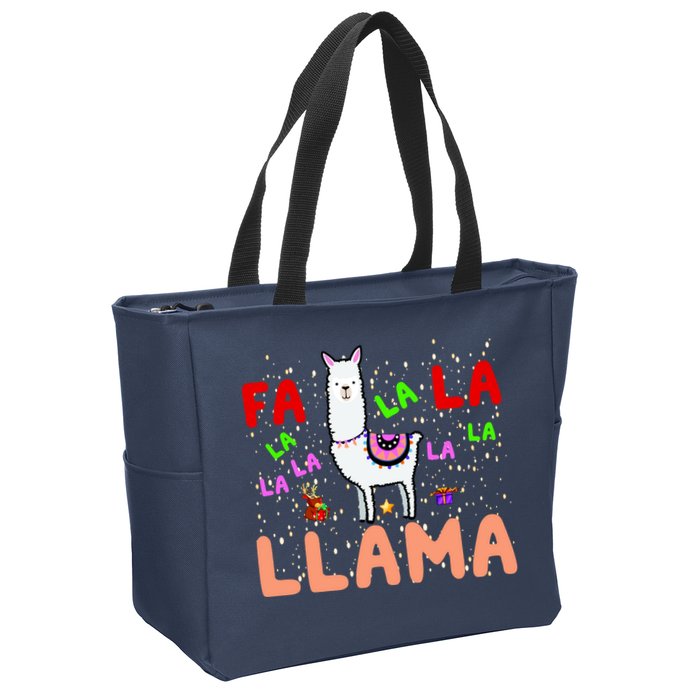 Fa La La Llama Funny Llama Christmas Zip Tote Bag