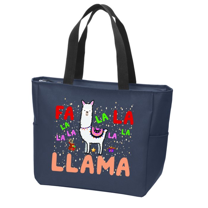 Fa La La Llama Funny Llama Christmas Zip Tote Bag