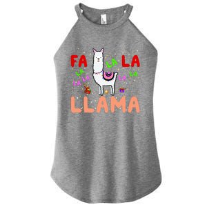 Fa La La Llama Funny Llama Christmas Women's Perfect Tri Rocker Tank