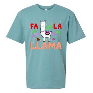 Fa La La Llama Funny Llama Christmas Sueded Cloud Jersey T-Shirt