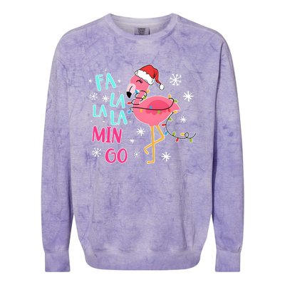 Fa La La La Mingo Funny Holiday Season Christmas Flamigo Colorblast Crewneck Sweatshirt