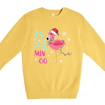 Fa La La La Mingo Funny Holiday Season Christmas Flamigo Premium Crewneck Sweatshirt