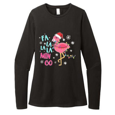 Fa La La La Mingo Funny Holiday Season Christmas Flamigo Womens CVC Long Sleeve Shirt