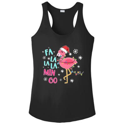 Fa La La La Mingo Funny Holiday Season Christmas Flamigo Ladies PosiCharge Competitor Racerback Tank