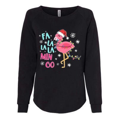 Fa La La La Mingo Funny Holiday Season Christmas Flamigo Womens California Wash Sweatshirt