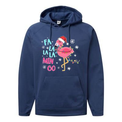 Fa La La La Mingo Funny Holiday Season Christmas Flamigo Performance Fleece Hoodie