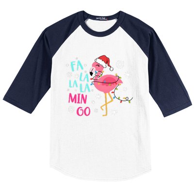 Fa La La La Mingo Funny Holiday Season Christmas Flamigo Baseball Sleeve Shirt