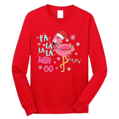 Fa La La La Mingo Funny Holiday Season Christmas Flamigo Long Sleeve Shirt