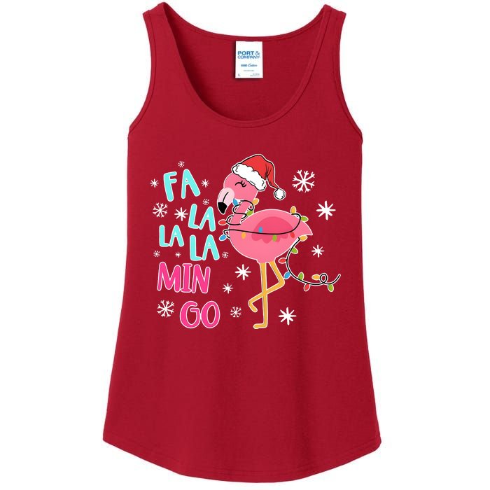 Fa La La La Mingo Funny Holiday Season Christmas Flamigo Ladies Essential Tank