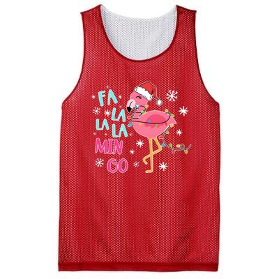 Fa La La La Mingo Funny Holiday Season Christmas Flamigo Mesh Reversible Basketball Jersey Tank