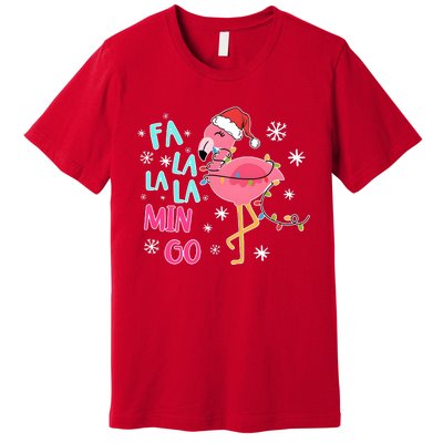 Fa La La La Mingo Funny Holiday Season Christmas Flamigo Premium T-Shirt