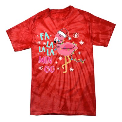 Fa La La La Mingo Funny Holiday Season Christmas Flamigo Tie-Dye T-Shirt