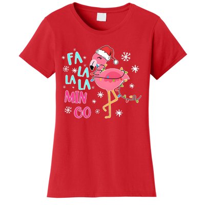 Fa La La La Mingo Funny Holiday Season Christmas Flamigo Women's T-Shirt