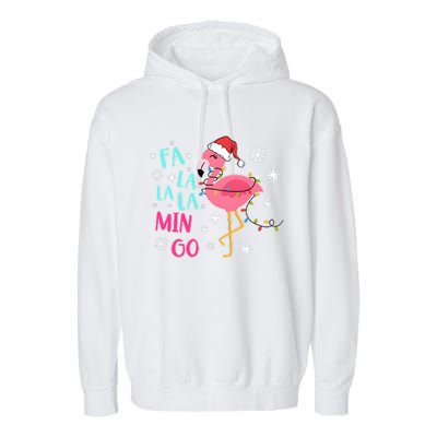 Fa La La La Mingo Funny Holiday Season Christmas Flamigo Garment-Dyed Fleece Hoodie