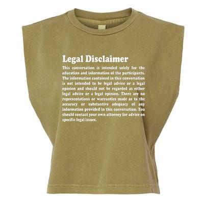 Funny Lawyer Legal Disclaimer Conversation Garment-Dyed Women's Muscle Tee