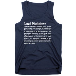 Funny Lawyer Legal Disclaimer Conversation Tank Top