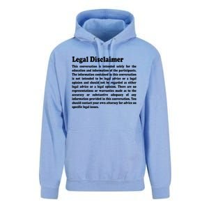 Funny Lawyer Legal Disclaimer Conversation Unisex Surf Hoodie