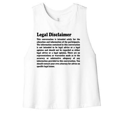 Funny Lawyer Legal Disclaimer Conversation Women's Racerback Cropped Tank