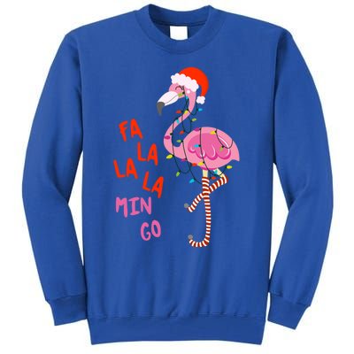 Fa La La Mingo Flamingo Christmas Tree Lights Tropical Xmas Gift Tall Sweatshirt