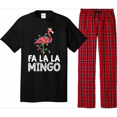 Fa La La Mingo Flamingo Christmas Tree Lights Tropical Xmas Pajama Set