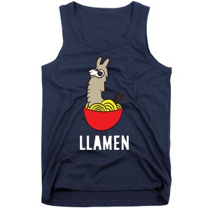 Funny LLama LLamen Noodles Chinese Food Llama Tank Top