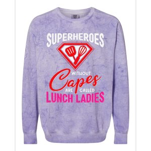 Funny Lunch Lady Superheroes Capes Cafeteria Worker Squad Colorblast Crewneck Sweatshirt