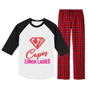 Funny Lunch Lady Superheroes Capes Cafeteria Worker Squad Raglan Sleeve Pajama Set