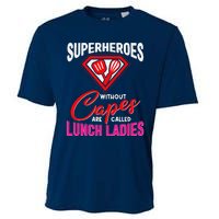 Funny Lunch Lady Superheroes Capes Cafeteria Worker Squad Cooling Performance Crew T-Shirt