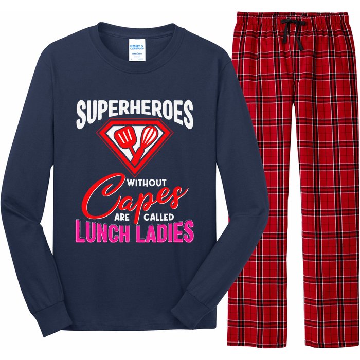 Funny Lunch Lady Superheroes Capes Cafeteria Worker Squad Long Sleeve Pajama Set