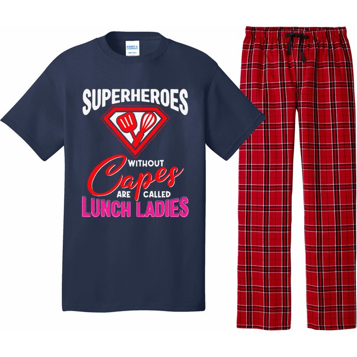 Funny Lunch Lady Superheroes Capes Cafeteria Worker Squad Pajama Set