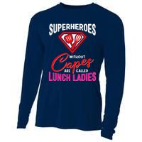 Funny Lunch Lady Superheroes Capes Cafeteria Worker Squad Cooling Performance Long Sleeve Crew