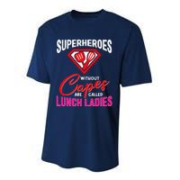 Funny Lunch Lady Superheroes Capes Cafeteria Worker Squad Performance Sprint T-Shirt