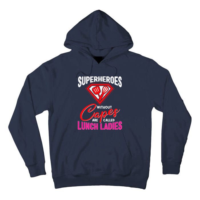 Funny Lunch Lady Superheroes Capes Cafeteria Worker Squad Tall Hoodie