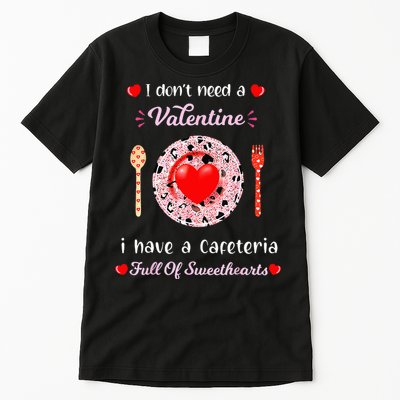 Funny Lunch Lady Valentines Day For Lunch Lady Cafeteria Tall T-Shirt
