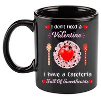 Funny Lunch Lady Valentines Day For Lunch Lady Cafeteria 11oz C Handle Ceramic Mug