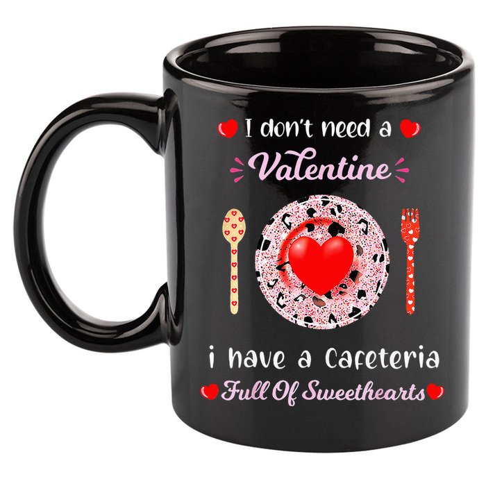 Funny Lunch Lady Valentines Day For Lunch Lady Cafeteria 11oz C Handle Ceramic Mug