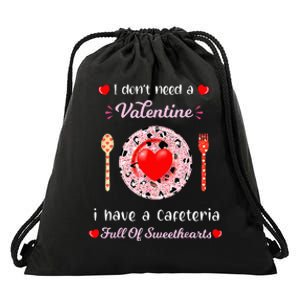 Funny Lunch Lady Valentines Day For Lunch Lady Cafeteria Drawstring Bag