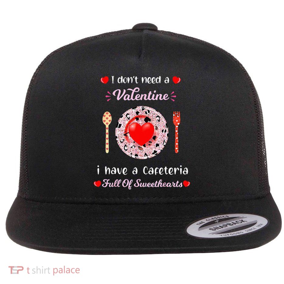 Funny Lunch Lady Valentines Day For Lunch Lady Cafeteria Flatbill Hat