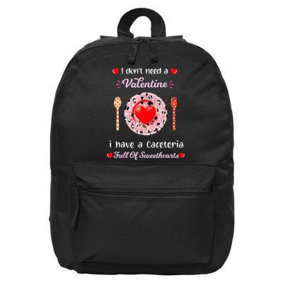 Funny Lunch Lady Valentines Day For Lunch Lady Cafeteria 16 in Basic Backpack