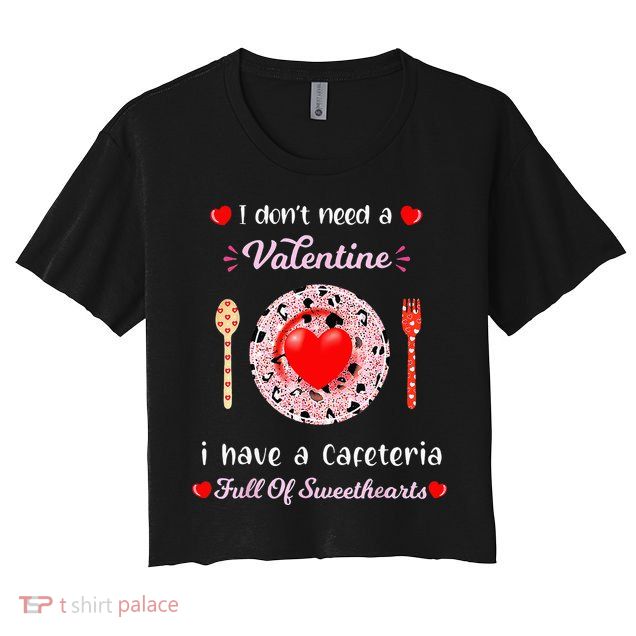 Funny Lunch Lady Valentines Day For Lunch Lady Cafeteria Crop Top