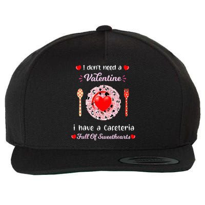Funny Lunch Lady Valentines Day For Lunch Lady Cafeteria Wool Snapback Cap